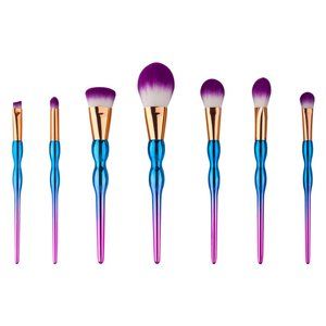 7-Piece: Professional Abstract-Colored Makeup Brush Set
